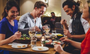 Group of friends dining out